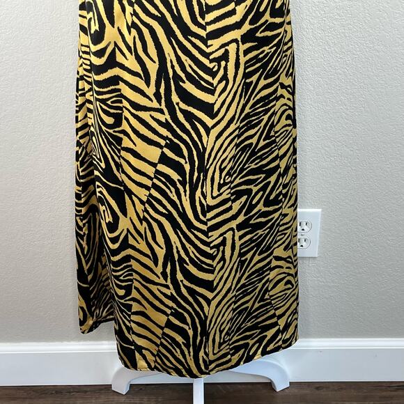 Lost + Wander Helena Sleeveless Black Tan Tiger V-Neck Midi Dress Small NWT - Picture 10 of 15